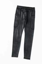 Black Faux Leather Leggings with Pockets Woman Leggings