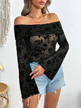 Black Floral Off Shoulder Top for Women Woman T Shirts
