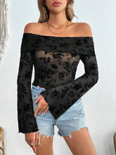 Black Floral Off Shoulder Top for Women Woman T Shirts