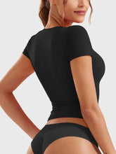 Black Form-Fitting Athletic Crop Top and T Shirt Set for Women Woman T Shirts