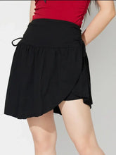 Black Gathered Wrap Mini Skirt for Women Black Woman Skirts