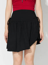 Black Gathered Wrap Mini Skirt for Women Woman Skirts