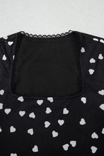 Black Heart Pattern Lace Bodysuit Long Sleeve Women’s Top Woman Bodysuits
