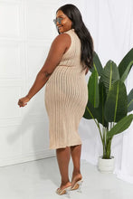 Black Knit Midi Dress Sleeveless Swim Cover-Up with Johnny Collar Swimwear Cover-Ups