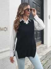 Black Knit Sweater Vest for Women Acrylic Outerwear Woman Outerwear