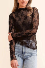 Black Lace Long Sleeve Top for Women Woman T Shirts