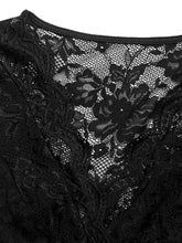 Black Lace Semi-Sheer Bodysuit for Women Woman Bodysuits