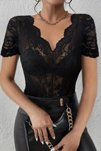 Black Lace Short Sleeve Top for Women Woman T Shirts