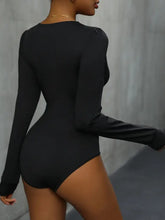 Black Lace Trim Long Sleeve Bodysuit for Women Woman Bodysuits