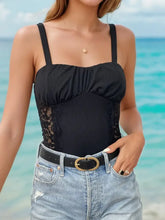 Black Lace Trim One Piece Bodysuit for Women Woman Bodysuits