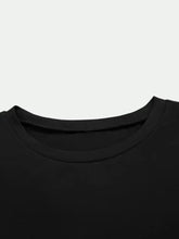 Black Long Sleeve Ruched Crop Top with Matching Scrunchie Woman T Shirts