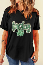 Black Lucky Shamrock Womens T Shirt Woman T Shirts