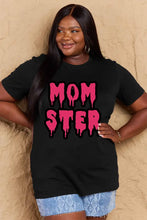 Black Momster Cotton T Shirt Short Sleeve Length for Women Woman T Shirts