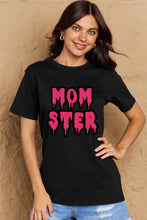 Black Momster Cotton T Shirt Short Sleeve Length for Women Woman T Shirts