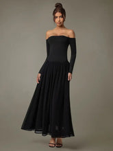 Black Off-the-Shoulder Maxi Dress Evening Dresses