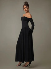 Black Off-the-Shoulder Maxi Dress Black Evening Dresses