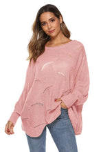 Black Open-Knit Long Sleeve Off-Shoulder Sweater for Women Sweater Pullovers