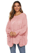 Black Open-Knit Long Sleeve Off-Shoulder Sweater for Women Sweater Pullovers