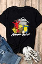 Black Oversized Crawfish Boil Graphic T-Shirt for Women Woman T Shirts