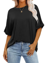 Black Oversized Short Sleeve T Shirt for Women Black Woman T Shirts