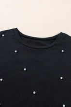 Black Pearl Embellished Cotton T Shirt for Women Woman T Shirts