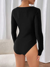 Black Ribbed Long Sleeve Bodysuit for Women Woman Bodysuits