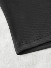 Black Ribbed Long Sleeve Crop Top for Women Woman T Shirts