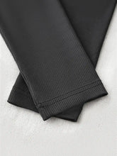 Black Ribbed Long Sleeve Crop Top for Women Woman T Shirts