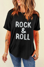 Black Rock and Roll Graphic T Shirt for Women Woman T Shirts