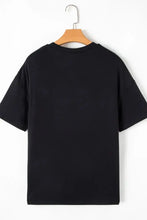 Black Sequin Stripe T-Shirt for Women Woman T Shirts