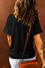 Black Sequin Thankful T Shirt with Rolled Sleeves for Women Woman T Shirts
