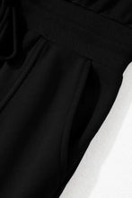 Black Sleeveless Zip Mini Dress with Drawstring Waist Casual Dresses