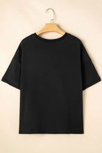 Black T-Shirt with Strawberry Pattern and Sequin Detail for Women Woman T Shirts