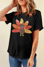 Black Turkey Graphic T-Shirt for Women Black Woman T Shirts