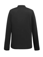 Black V-Neck Button-Up Long Sleeve Blouse for Women Woman T Shirts