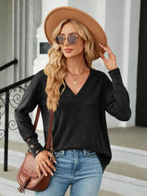 Black V-Neck Sweater for Women Casual Stretch Rayon Blend Woman T Shirts