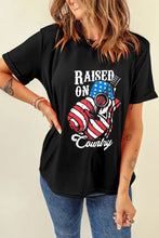 Black Women's T-Shirt with Patriotic Guitar Graphic Woman T Shirts