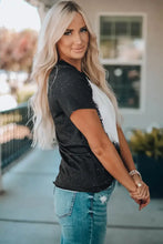 Bleached Black T Shirt for Women with Jeans Basic Polyester Blend Woman T Shirts