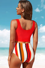 Blue and White Floral High Waist Two Piece Swimsuit for Women Woman Swim sets