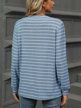Blue and White Striped Long Sleeve Shirt for Women Woman T Shirts