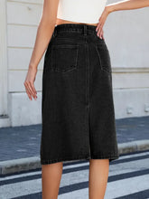 Blue Denim Midi Skirt with Pockets Woman Skirts