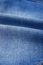 Blue Denim Wrap Skirt with Pockets Mini Length Woman Skirts