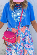 Blue Floral Cowboy Boot Graphic Women’s T Shirt Cotton Blend Woman T Shirts