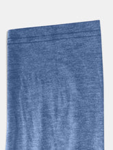 Blue Heathered Button-Front Long Sleeve Top for Women Woman T Shirts