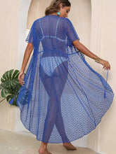 Blue Lace Sheer Beach Cover-Up Dress Swimwear Cover-Ups
