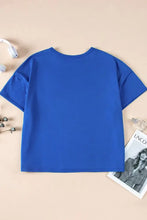 Blue Oversized Short Sleeve T Shirt with Pocket for Women Woman T Shirts