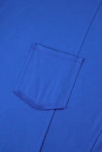 Blue Oversized Short Sleeve T Shirt with Pocket for Women Woman T Shirts