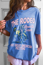 Blue Rodeo Graphic T-Shirt for Women in Cotton Blend Blue Purple Woman T Shirts