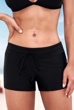 Blue Swim Shorts with Striped Waistband Full Size Run Black Swim Bottoms