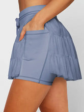 Blue Tiered Pocketed Mini Tennis Skirt for Women Dusty Blue Woman Skirts